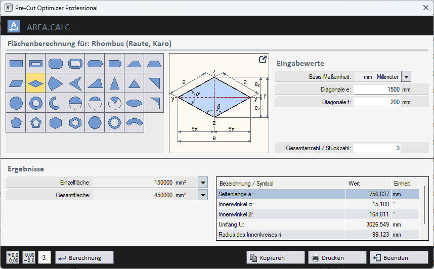 Pre-Cut Optimizer - AREA.CALC
